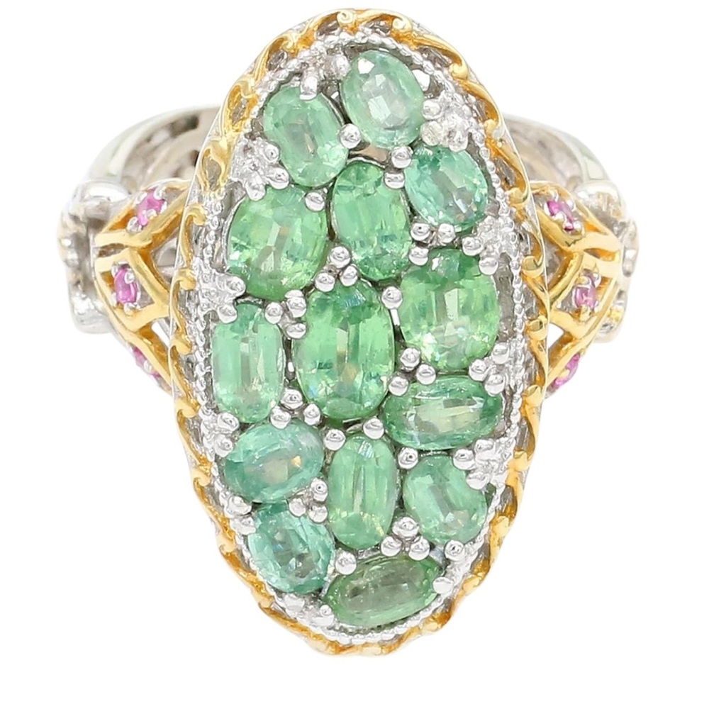 Gems En Vogue  Michael Valitutti 4.21 CTW Kyanite 24k Gold Sterling Silver